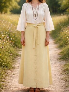 Vintage Nat Kaplan Couture Butter Yellow Ultra Suede Old Money Maxi Size 10/12